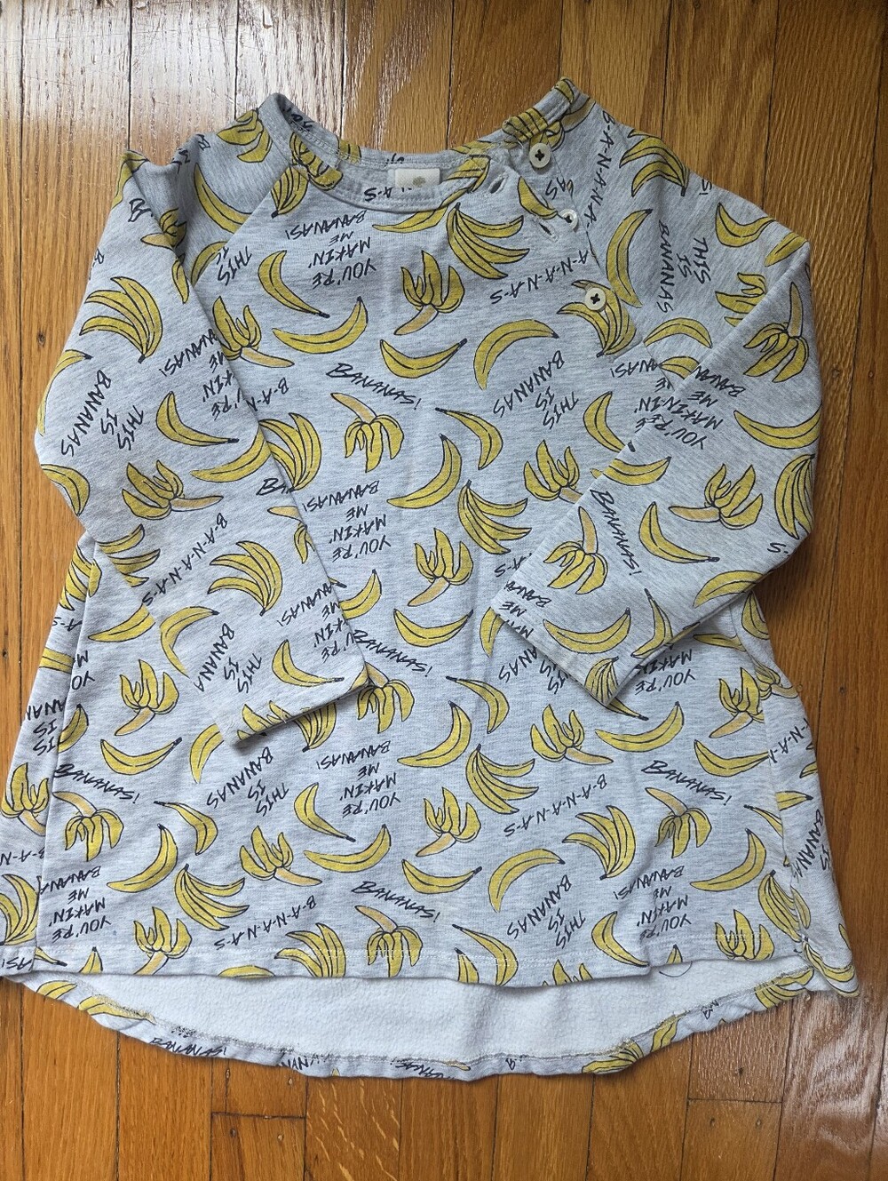 Tucker + Tate Sweatshirt Dress with Yellow Banana Print- 24M